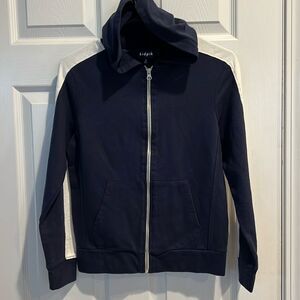 Navy Blue Long Sleeve Zip Front Hoodie Size 10